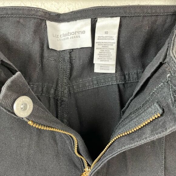Liz Claiborne LizWear Black Jeans Size 10 EUC - Picture 3 of 7